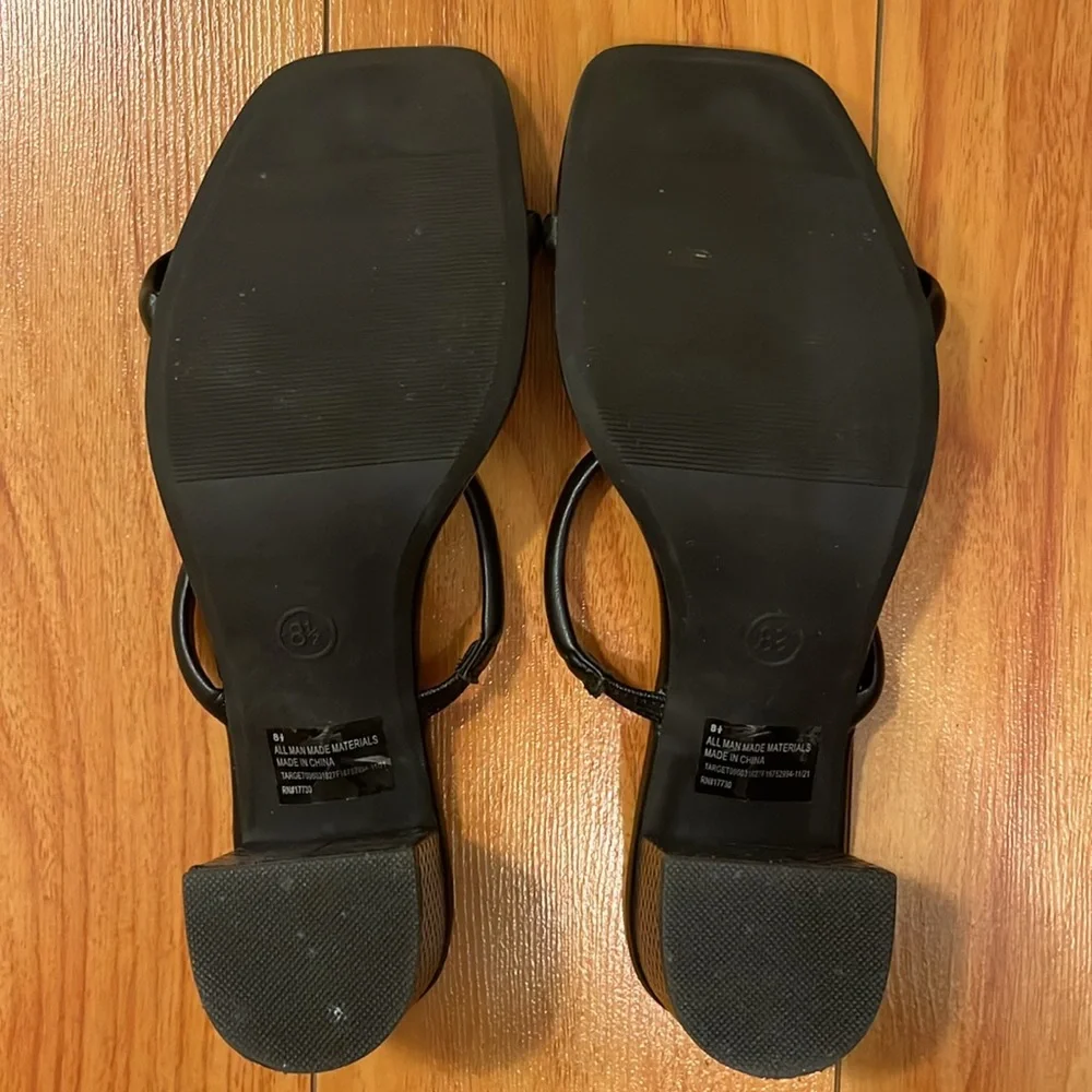 A New Day strappy black block heels. - Picture 4 of 4